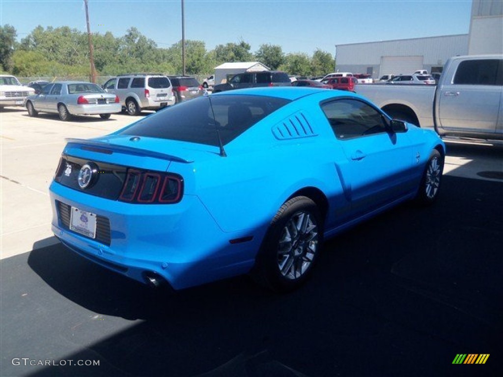 2013 Mustang V6 Premium Coupe - Grabber Blue / Charcoal Black photo #6