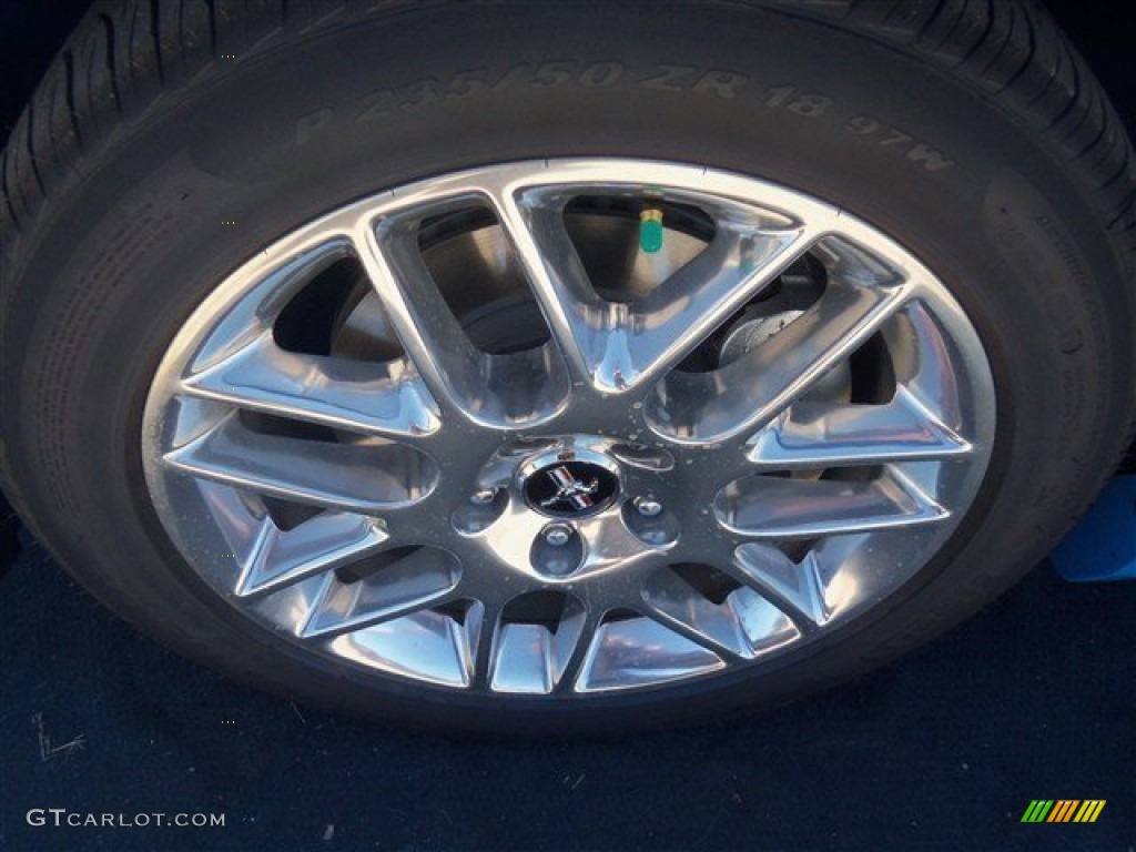 2013 Mustang V6 Premium Coupe - Grabber Blue / Charcoal Black photo #10