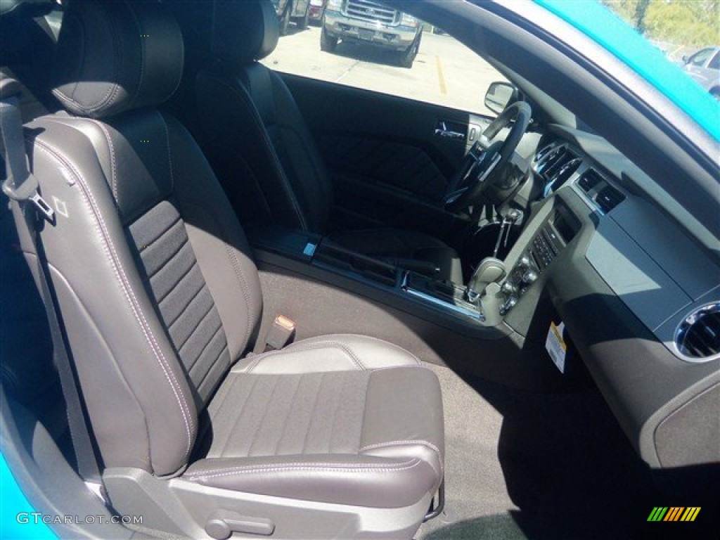 2013 Mustang V6 Premium Coupe - Grabber Blue / Charcoal Black photo #13