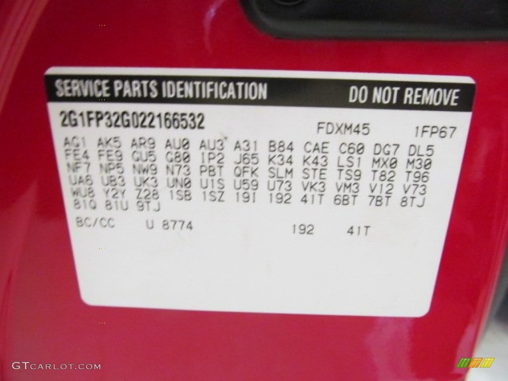 2002 Chevrolet Camaro Z28 SS 35th Anniversary Edition Convertible Info Tag Photo #70649311