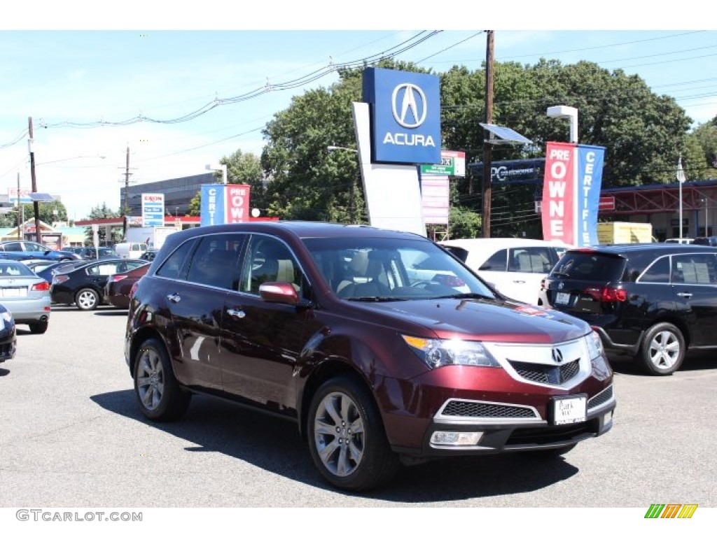 2010 MDX Advance - Dark Cherry Pearl / Taupe Gray photo #1