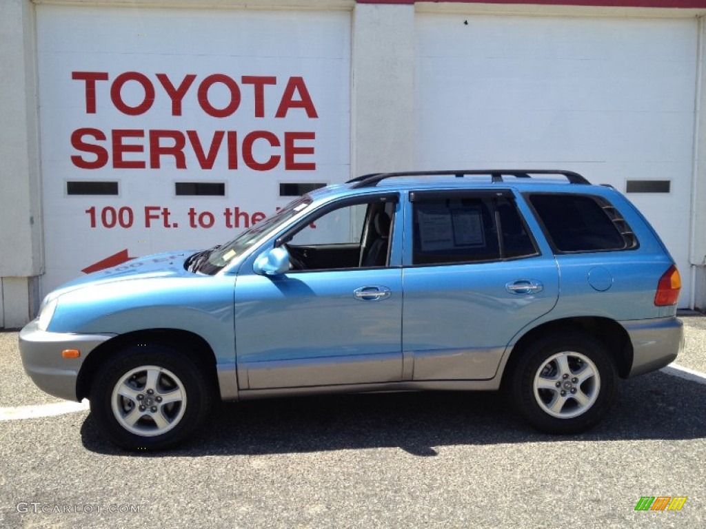 2003 Santa Fe LX 4WD - Arctic Blue / Gray photo #3