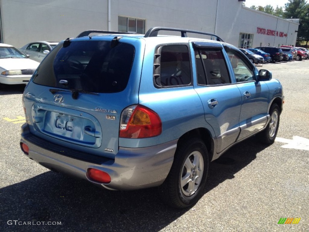 2003 Santa Fe LX 4WD - Arctic Blue / Gray photo #6