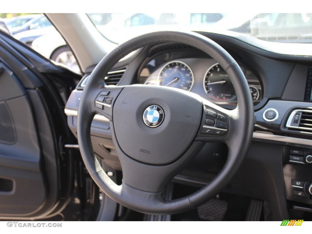 2011 BMW 7 Series 750Li xDrive Sedan Black Steering Wheel Photo #70652836