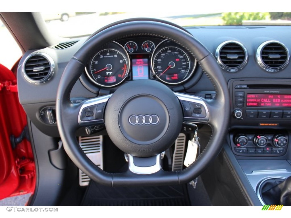 2008 Audi TT 3.2 quattro Roadster Black Steering Wheel Photo #70653121