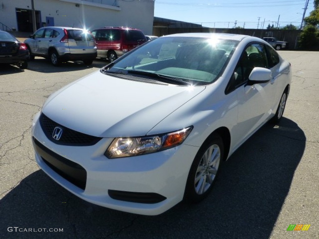 2012 Civic EX Coupe - Taffeta White / Stone photo #8