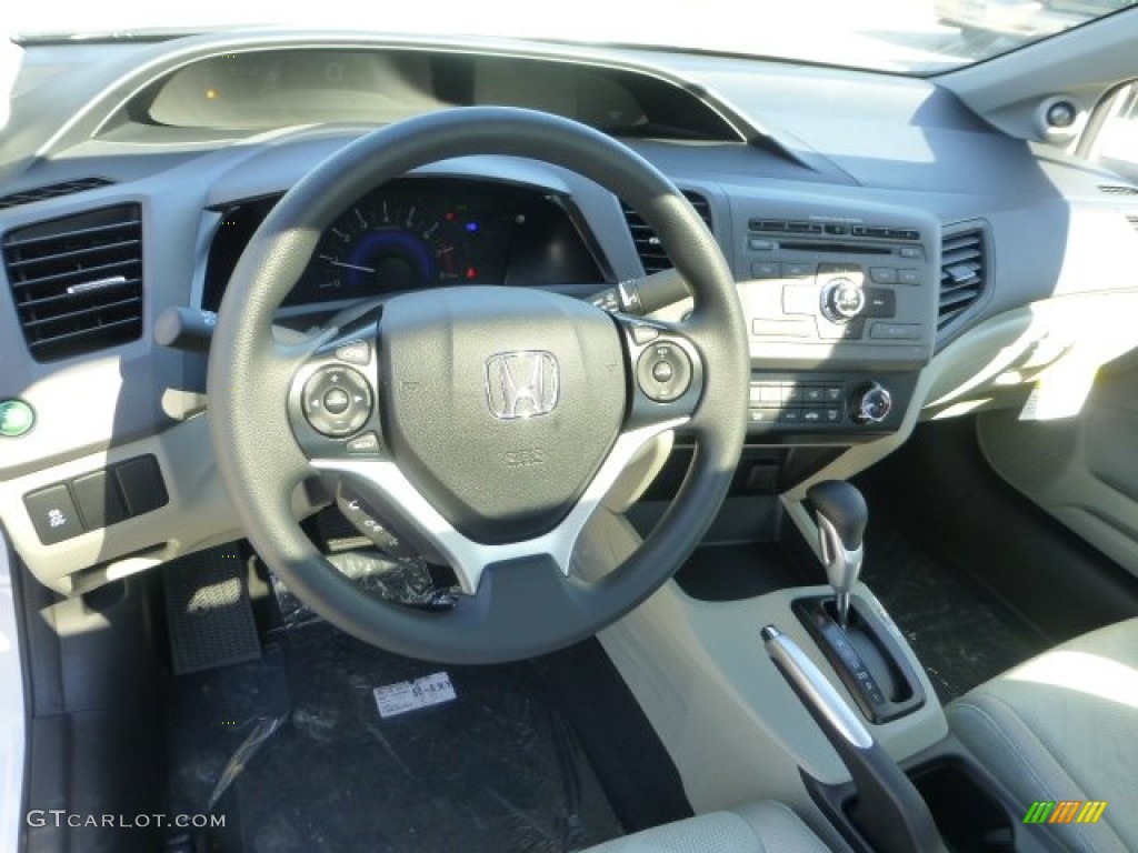 2012 Civic EX Coupe - Taffeta White / Stone photo #12