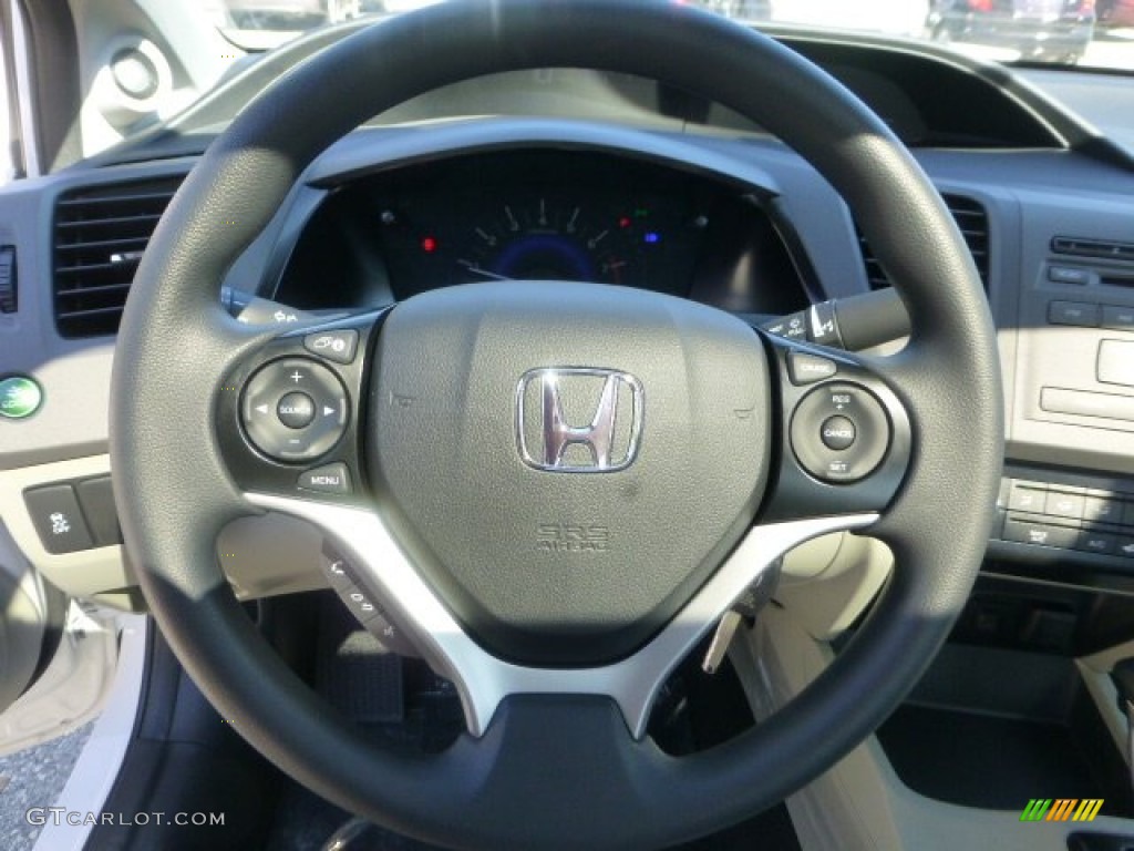 2012 Civic EX Coupe - Taffeta White / Stone photo #15