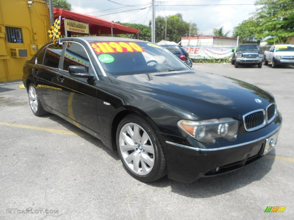 2002 7 Series 745Li Sedan - Jet Black / Flannel Grey photo #7