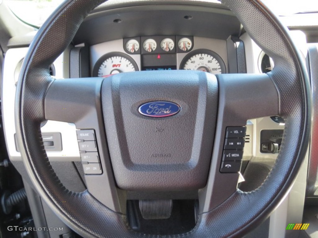 2010 Ford F150 SVT Raptor SuperCab 4x4 Raptor Black Steering Wheel Photo #70656265