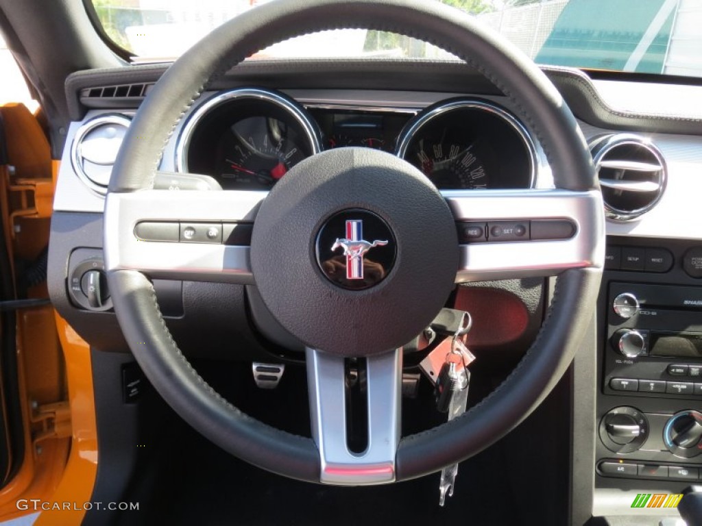 2009 Ford Mustang GT Premium Coupe Dark Charcoal Steering Wheel Photo #70658086