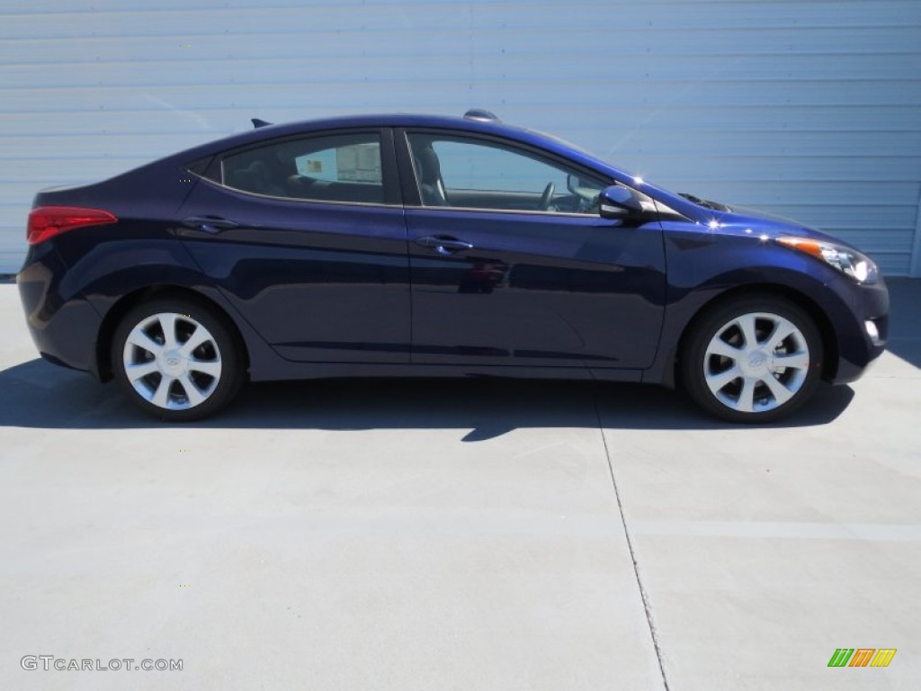 2013 Elantra Limited - Indigo Night / Gray photo #2