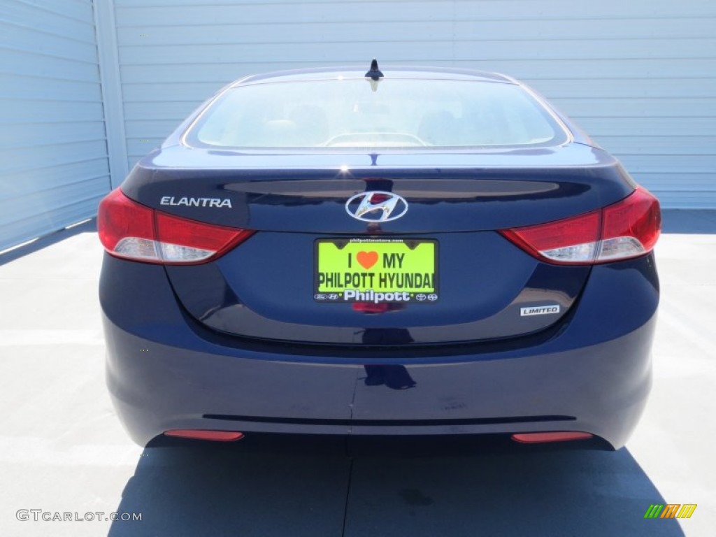 2013 Elantra Limited - Indigo Night / Gray photo #4