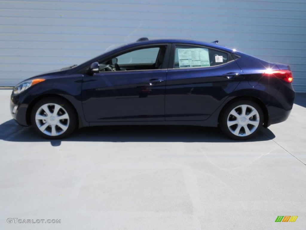 2013 Elantra Limited - Indigo Night / Gray photo #5