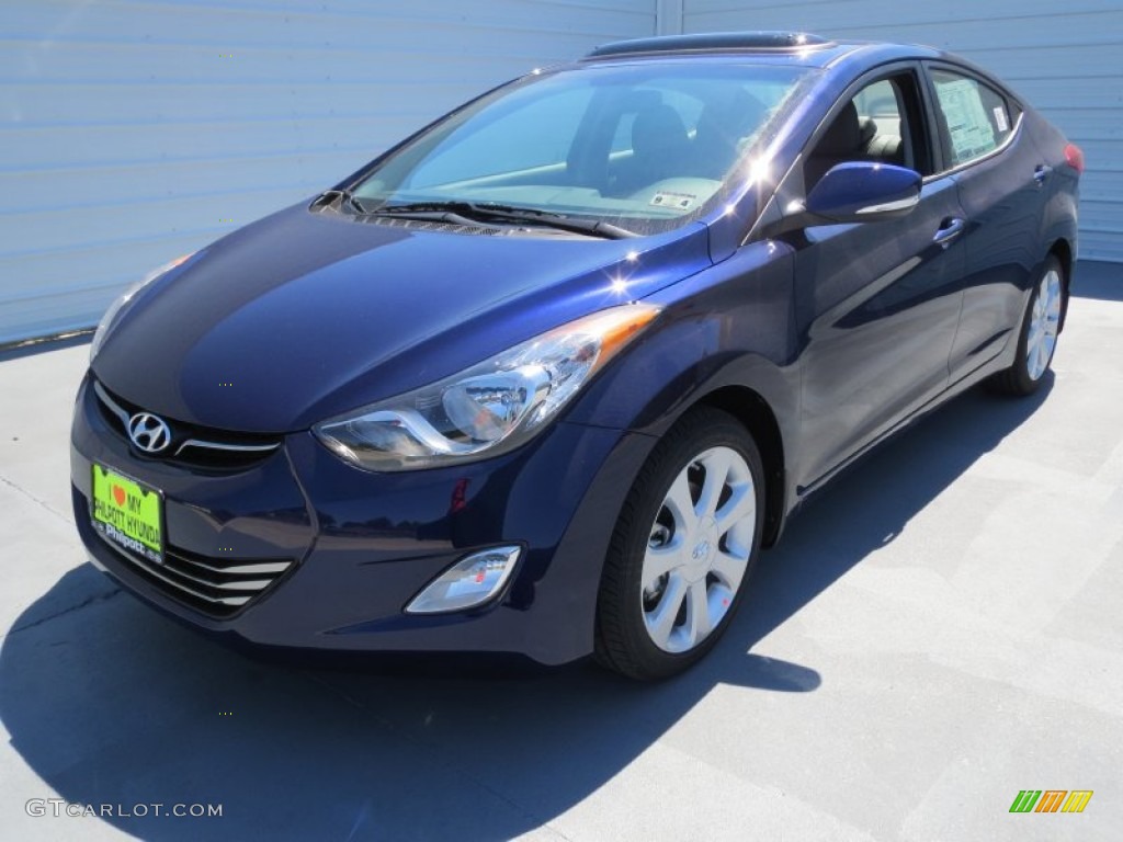 2013 Elantra Limited - Indigo Night / Gray photo #6