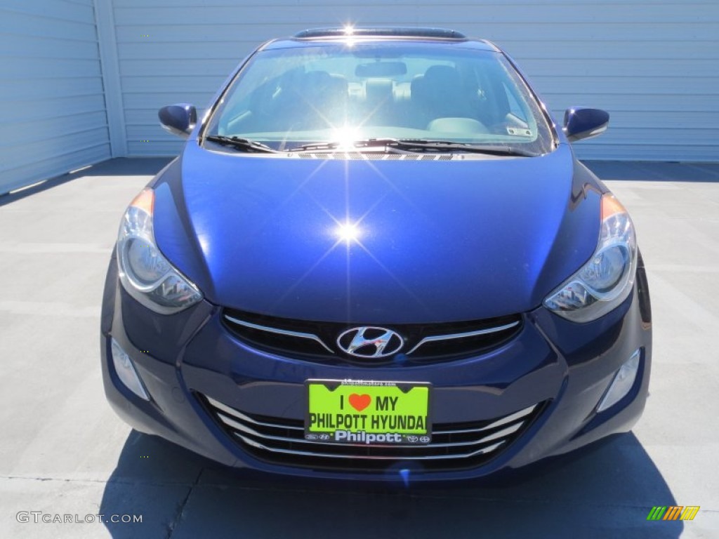 2013 Elantra Limited - Indigo Night / Gray photo #7
