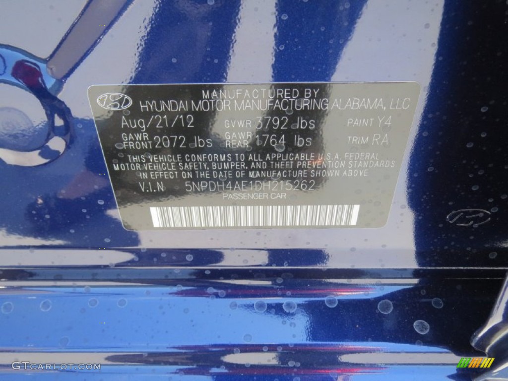 2013 Elantra Limited - Indigo Night / Gray photo #34