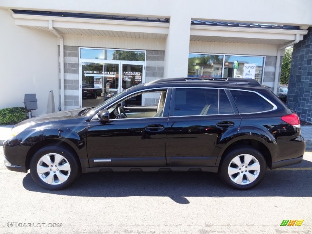 2011 Outback 2.5i Premium Wagon - Crystal Black Silica / Warm Ivory photo #3