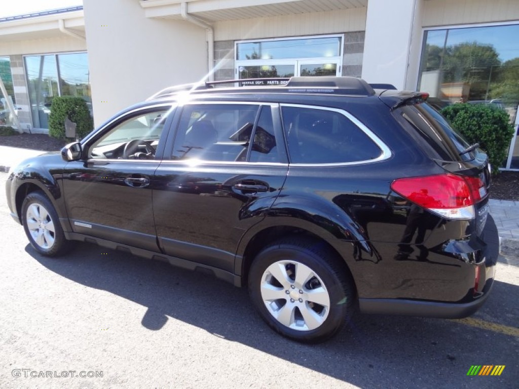 2011 Outback 2.5i Premium Wagon - Crystal Black Silica / Warm Ivory photo #4