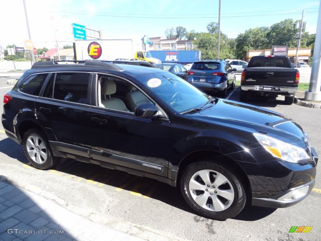 2011 Outback 2.5i Premium Wagon - Crystal Black Silica / Warm Ivory photo #10