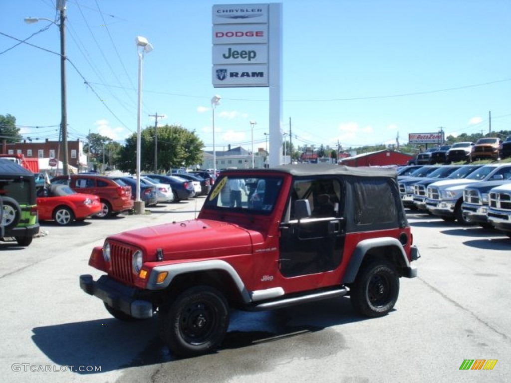 2000 Wrangler SE 4x4 - Flame Red / Agate photo #1