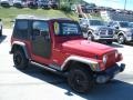 2000 Flame Red Jeep Wrangler SE 4x4  photo #3