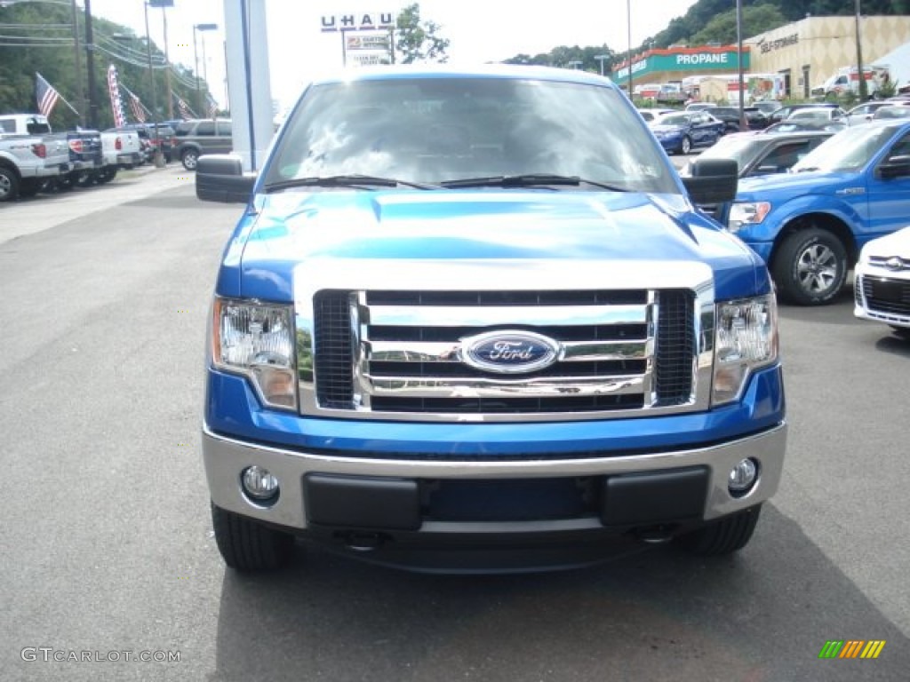 2012 F150 XLT SuperCab 4x4 - Blue Flame Metallic / Steel Gray photo #3