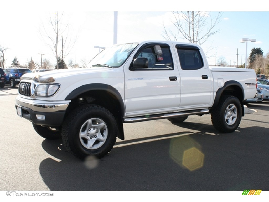 2002 Tacoma V6 TRD Double Cab 4x4 - Super White / Oak photo #5