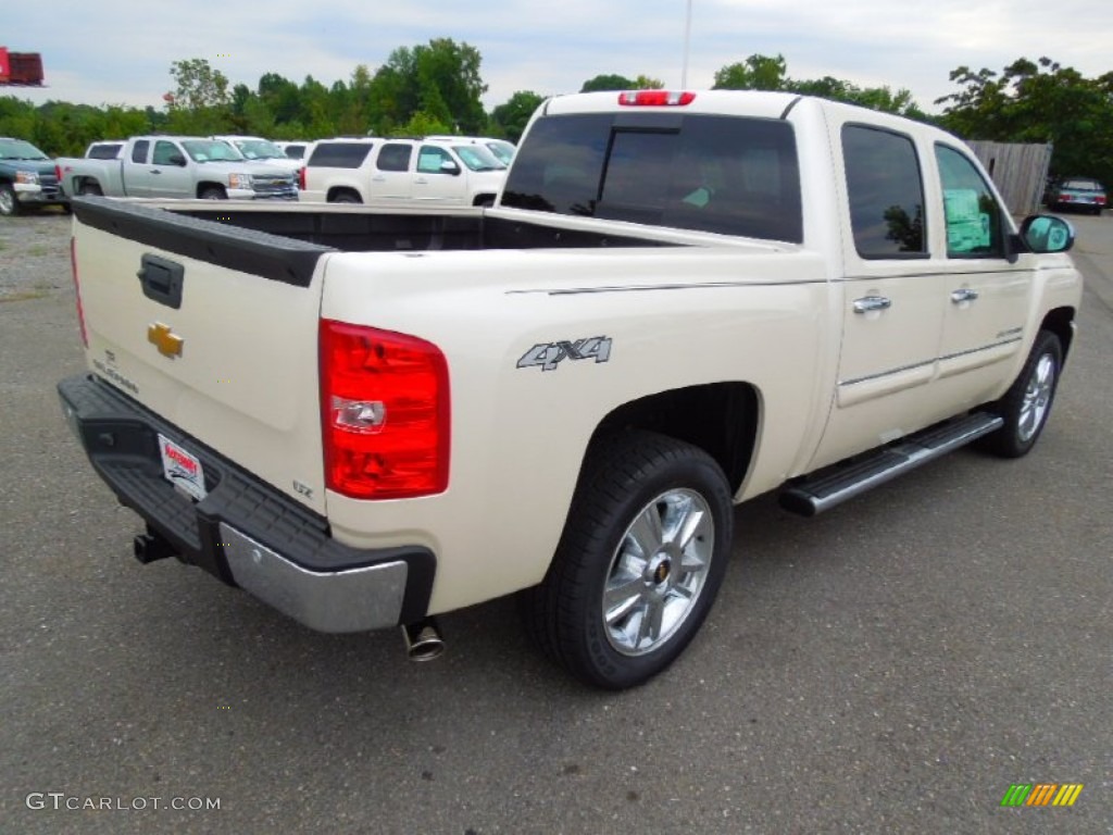 2013 Silverado 1500 LTZ Crew Cab 4x4 - White Diamond Tricoat / Light Cashmere/Dark Cashmere photo #4