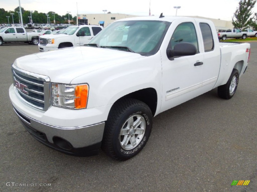 2012 Sierra 1500 SLE Extended Cab 4x4 - Summit White / Ebony photo #1