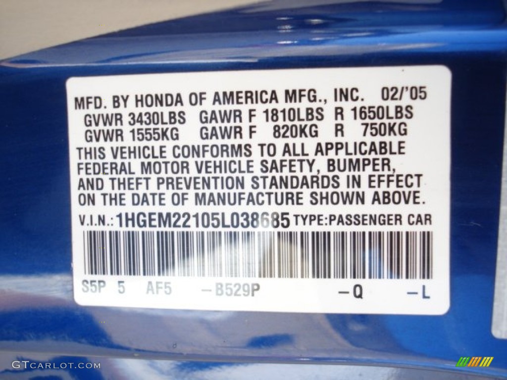 2005 Civic Value Package Coupe - Fiji Blue Pearl / Ivory photo #15