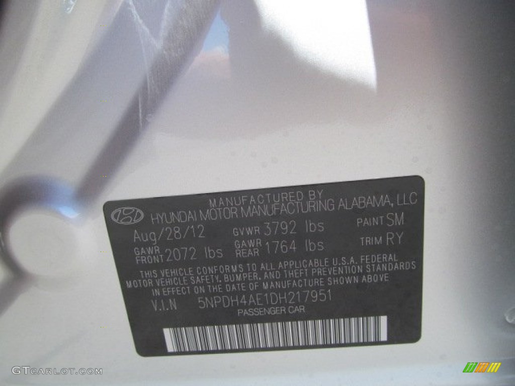 2013 Elantra Limited - Silver / Black photo #10