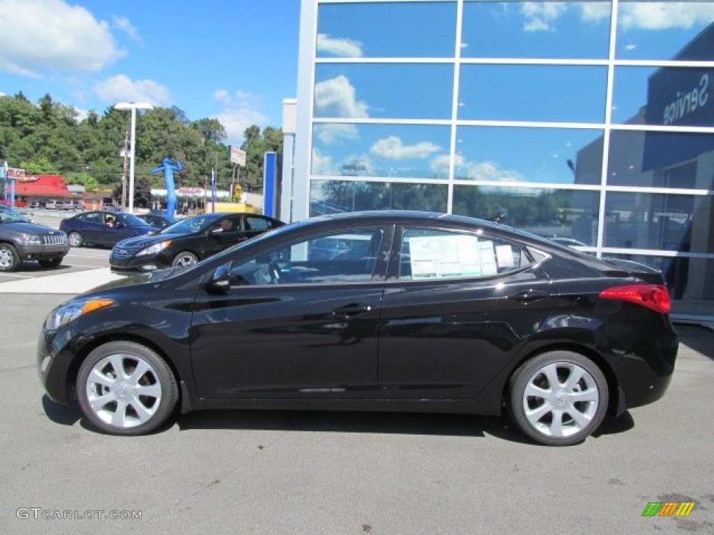 2013 Elantra Limited - Midnight Black / Gray photo #2