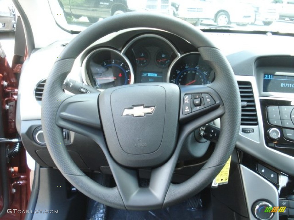 2013 Chevrolet Cruze LS Jet Black/Medium Titanium Steering Wheel Photo #70678249
