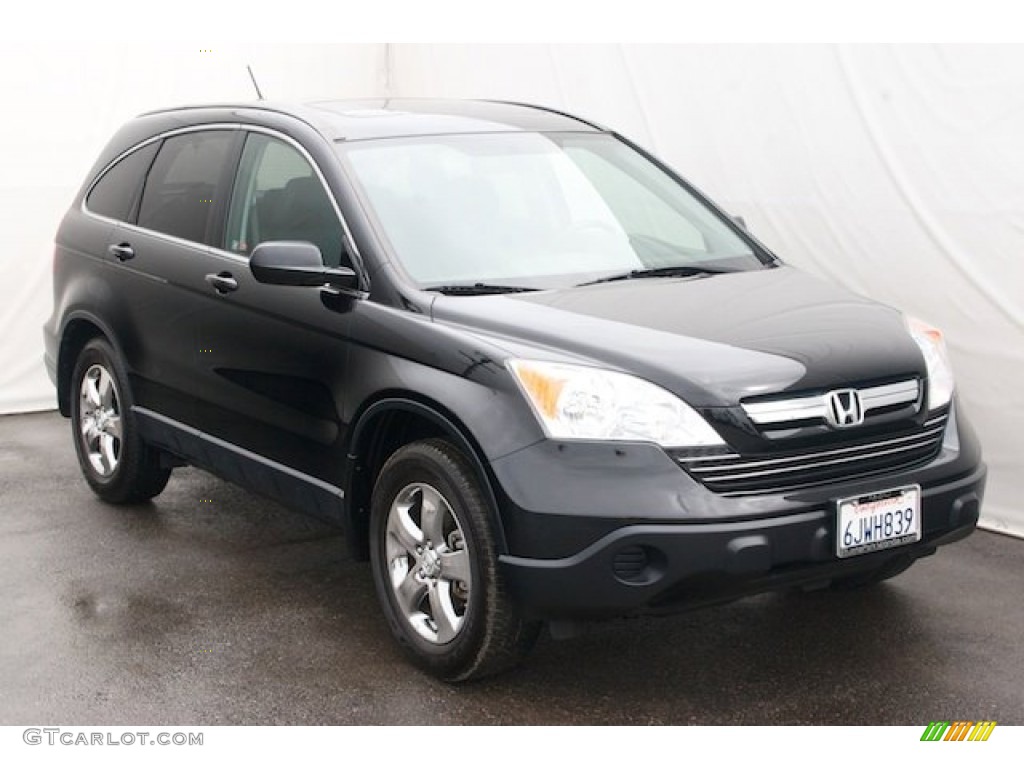 2009 CR-V EX-L - Crystal Black Pearl / Black photo #6
