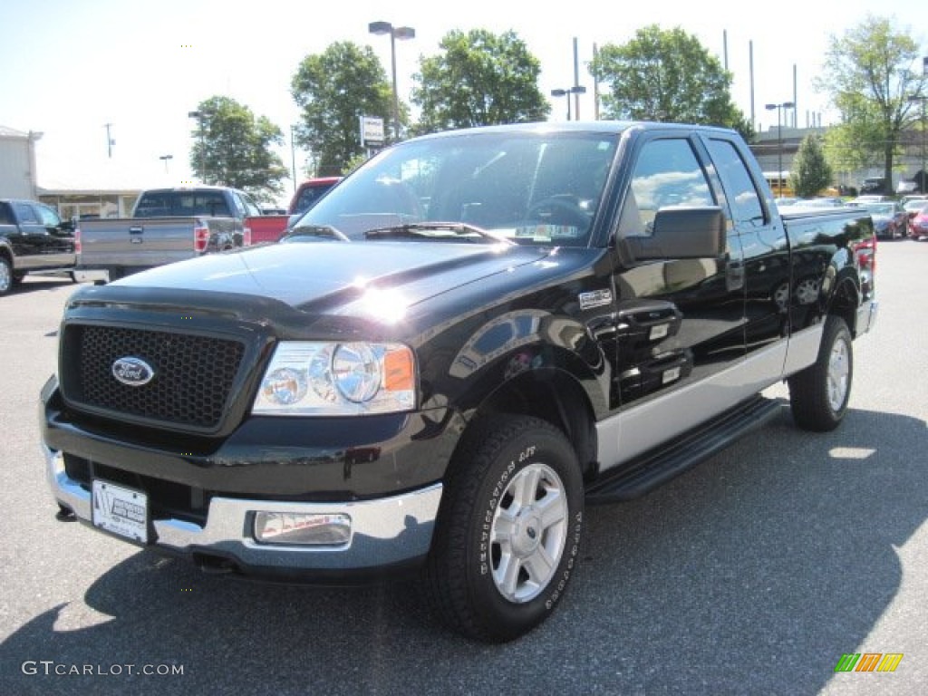 2004 F150 XLT SuperCab 4x4 - Black / Black/Medium Flint photo #3