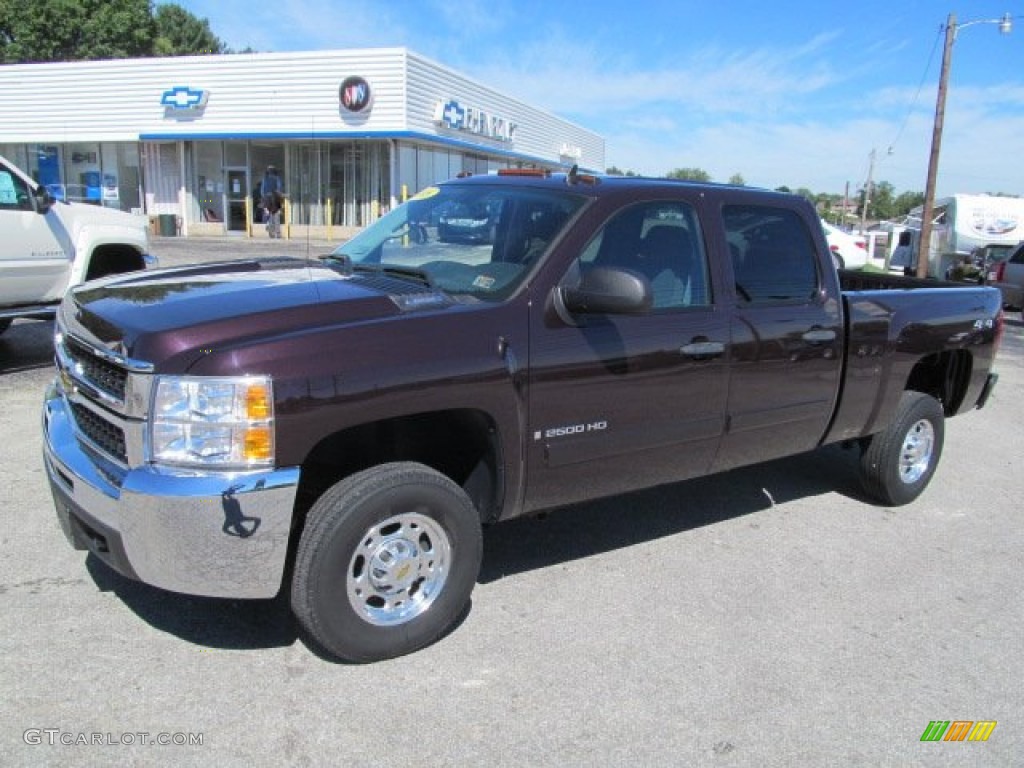 2008 Silverado 2500HD LT Crew Cab 4x4 - Dark Cherry Metallic / Ebony Black photo #1