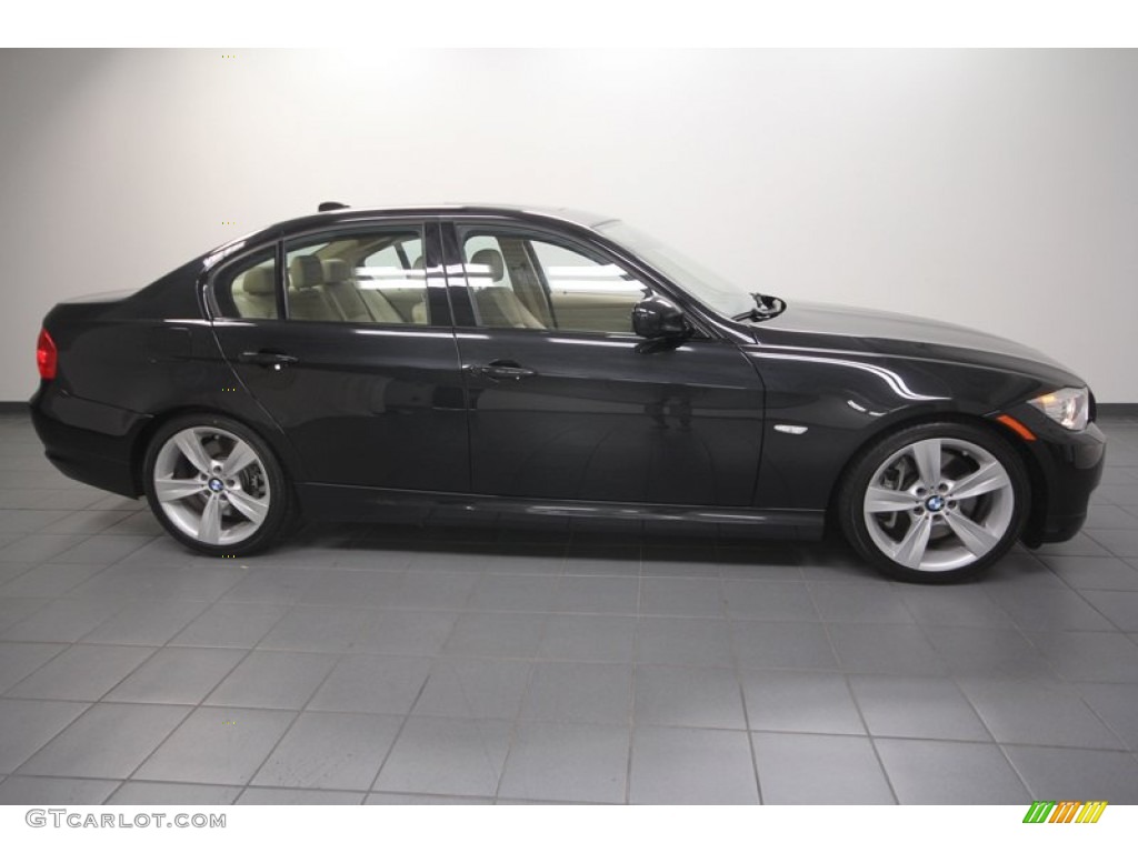 2009 3 Series 335i Sedan - Jet Black / Beige photo #7