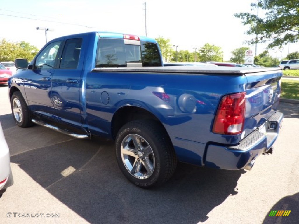 2011 Ram 1500 Sport Quad Cab 4x4 - Deep Water Blue Pearl / Dark Slate Gray/Medium Graystone photo #3