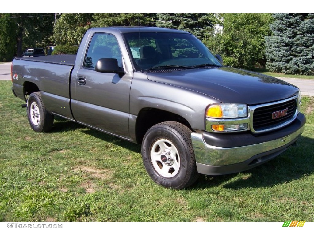 2002 Sierra 1500 Regular Cab 4x4 - Storm Gray Metallic / Graphite photo #9