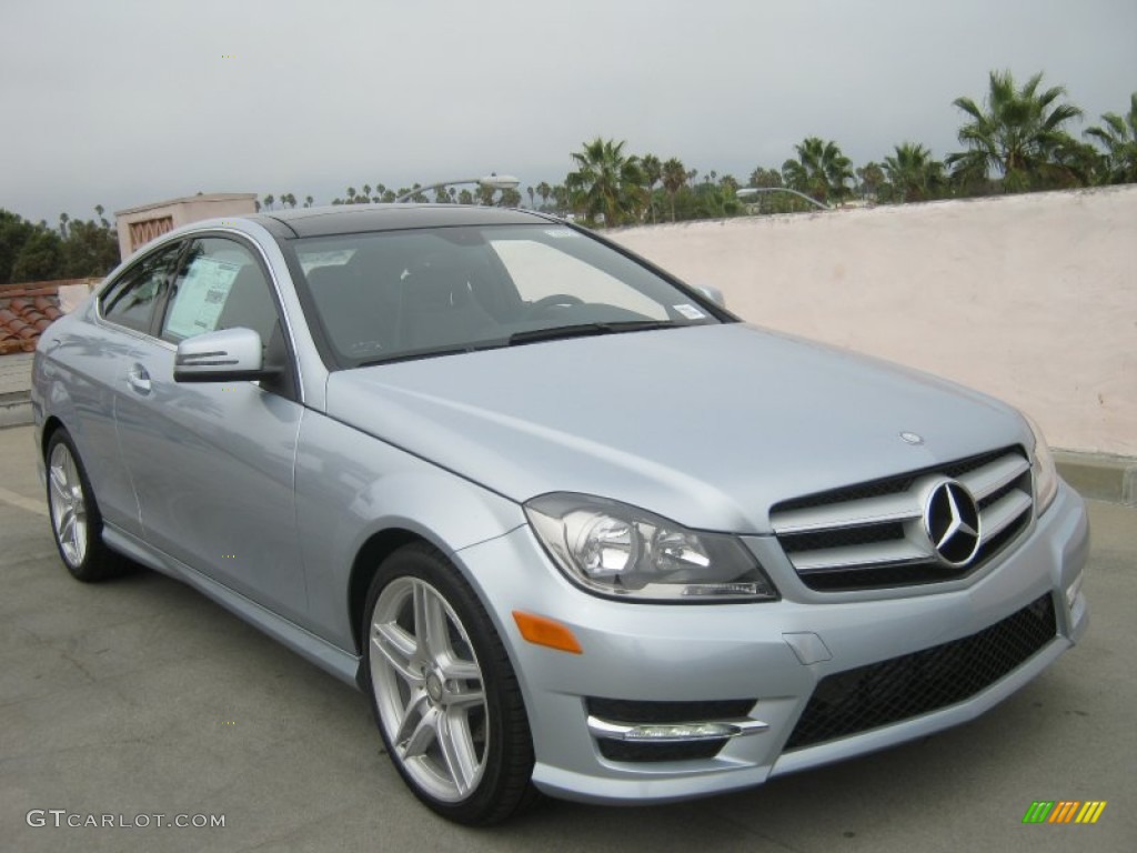 2013 C 250 Coupe - Diamond Silver Metallic / Black photo #1