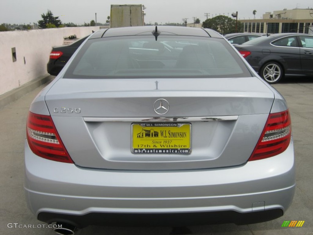 2013 C 250 Coupe - Diamond Silver Metallic / Black photo #5