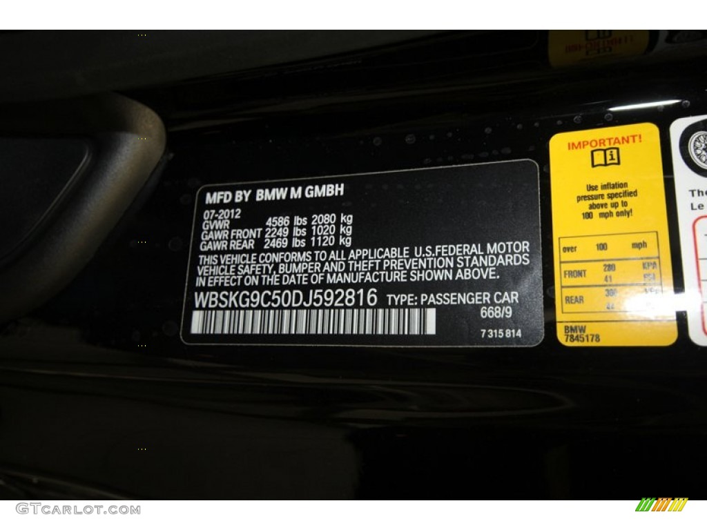 2013 M3 Color Code 668 for Jet Black Photo #70690856
