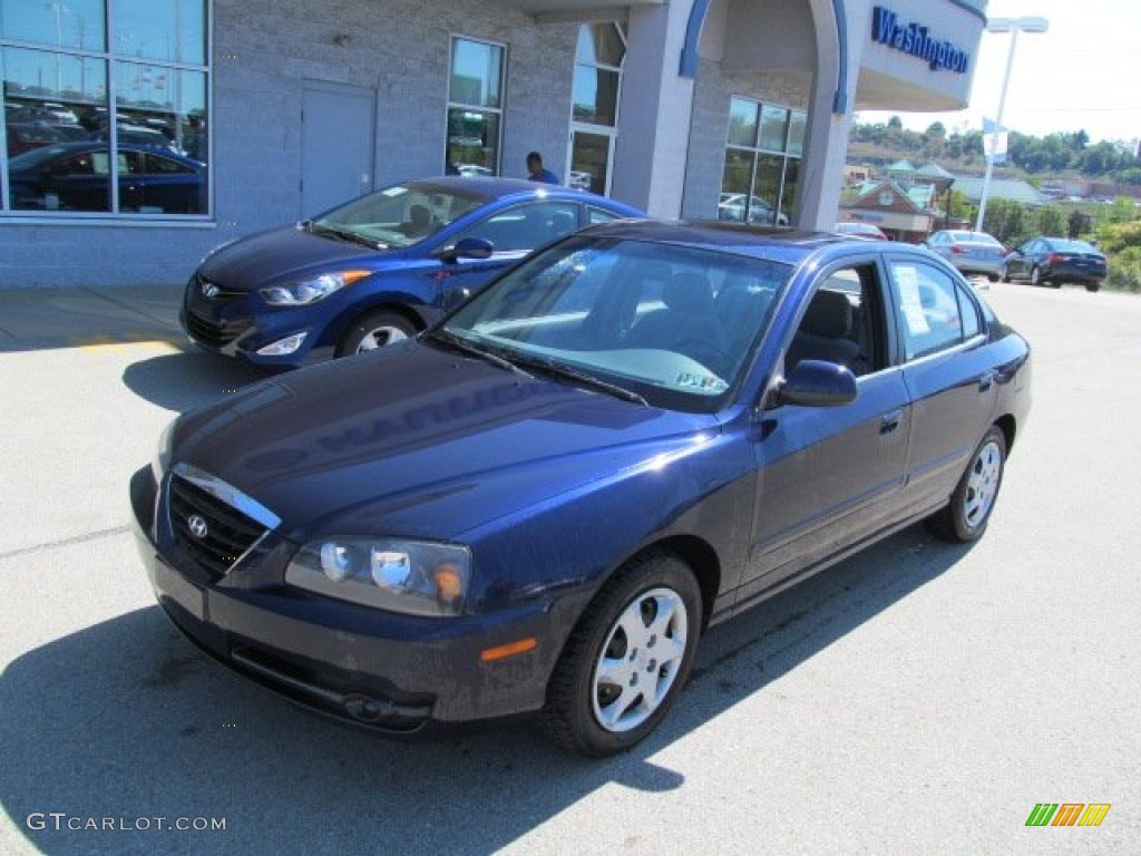 2004 Elantra GLS Sedan - Moonlit Blue / Gray photo #2