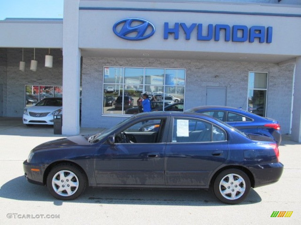 2004 Elantra GLS Sedan - Moonlit Blue / Gray photo #3