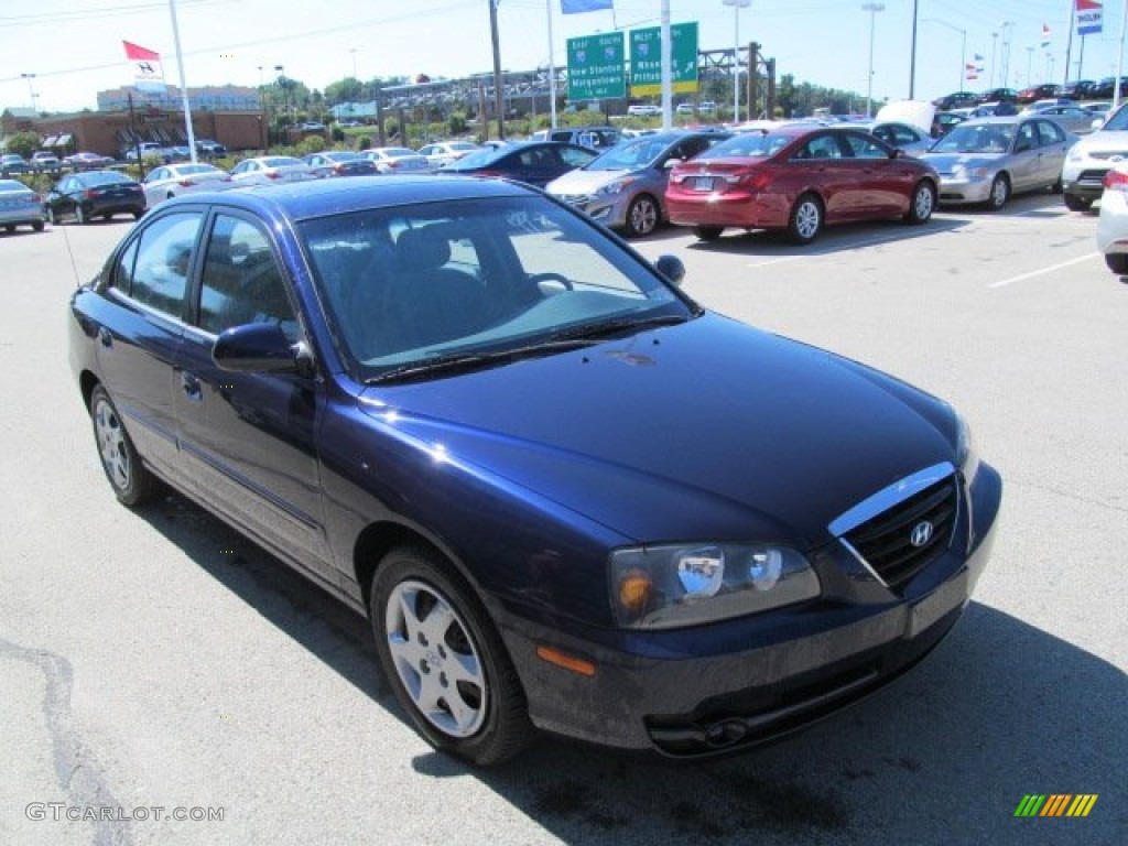 2004 Elantra GLS Sedan - Moonlit Blue / Gray photo #8