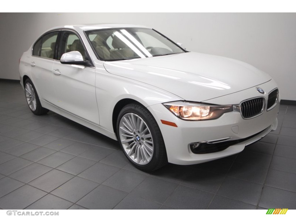 2013 3 Series 328i Sedan - Mineral White Metallic / Veneto Beige photo #1