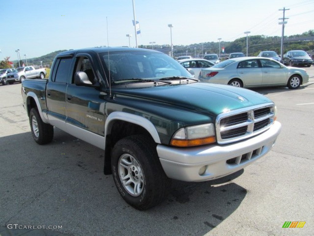 2002 Dakota SLT Quad Cab 4x4 - Forest Green Pearl / Dark Slate Gray photo #9