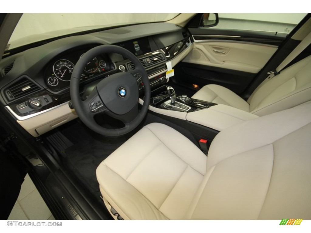 Oyster/Black Interior 2013 BMW 5 Series 528i Sedan Photo #70695164