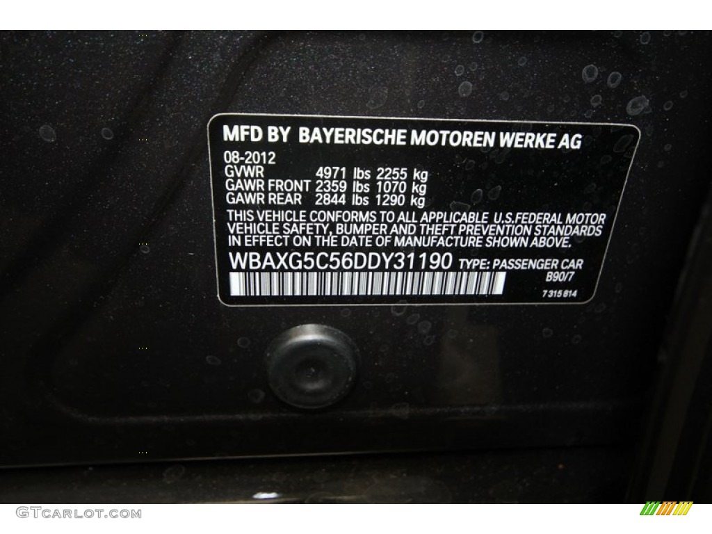 2013 5 Series Color Code B90 for Dark Graphite Metallic II Photo #70695398